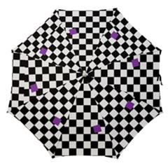 Dropout Purple Check Straight Umbrellas by designworld65