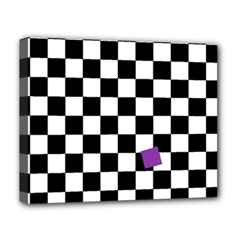 Dropout Purple Check Deluxe Canvas 20  X 16   by designworld65