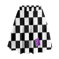 Dropout Purple Check High Waist Skirt by designworld65