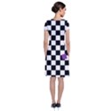 Dropout Purple Check Short Sleeve Front Wrap Dress View2