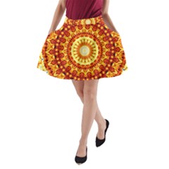 Powerful Love Mandala A-line Pocket Skirt by designworld65