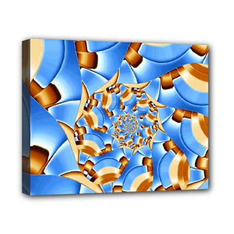 Gold Blue Bubbles Spiral Canvas 10  X 8  by designworld65