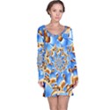 Gold Blue Bubbles Spiral Long Sleeve Nightdress View1