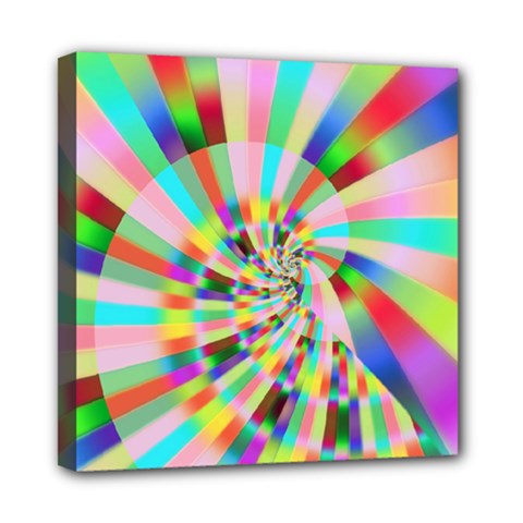 Irritation Funny Crazy Stripes Spiral Mini Canvas 8  X 8  by designworld65