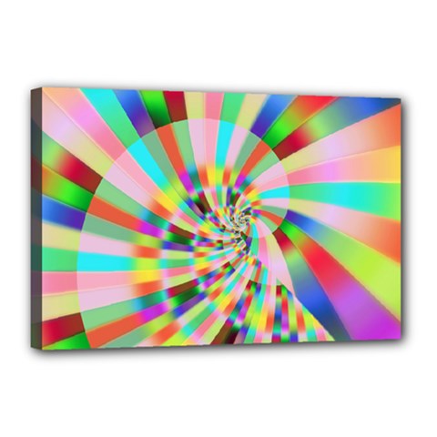 Irritation Funny Crazy Stripes Spiral Canvas 18  X 12  by designworld65