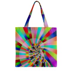 Irritation Funny Crazy Stripes Spiral Zipper Grocery Tote Bag by designworld65