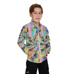 Irritation Funny Crazy Stripes Spiral Wind Breaker (kids) by designworld65