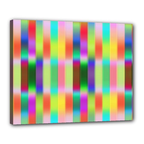 Multicolored Irritation Stripes Canvas 20  X 16  by designworld65