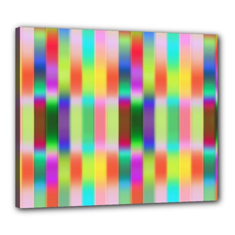 Multicolored Irritation Stripes Canvas 24  X 20  by designworld65