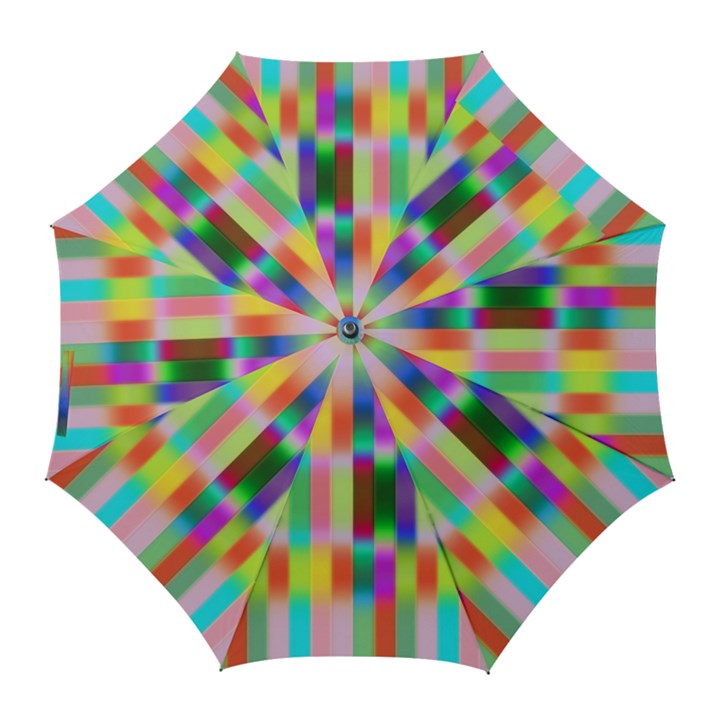 Multicolored Irritation Stripes Golf Umbrellas