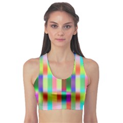 Multicolored Irritation Stripes Sports Bra by designworld65