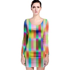 Multicolored Irritation Stripes Long Sleeve Bodycon Dress