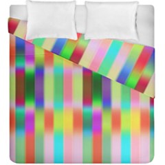 Multicolored Irritation Stripes Duvet Cover Double Side (king Size) by designworld65