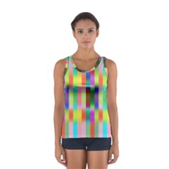 Multicolored Irritation Stripes Sport Tank Top  by designworld65