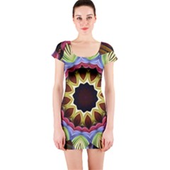 Love Energy Mandala Short Sleeve Bodycon Dress by designworld65