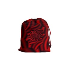 Metallic Red Rose Drawstring Pouches (small)  by designworld65