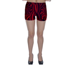 Metallic Red Rose Skinny Shorts