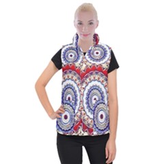 Romantic Dreams Mandala Women s Button Up Puffer Vest by designworld65