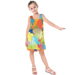 Summer Feeling Splash Kids  Sleeveless Dress by designworld65