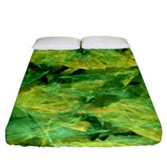 Green Springtime Leafs Fitted Sheet (king Size) by designworld65