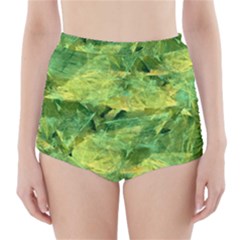 Green Springtime Leafs High-waisted Bikini Bottoms by designworld65