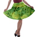 Green Springtime Leafs A-line Skater Skirt View1