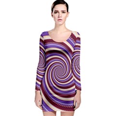 Woven Spiral Long Sleeve Bodycon Dress by designworld65