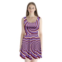 Woven Spiral Split Back Mini Dress 