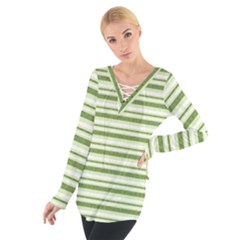 Spring Stripes Tie Up Tee by designworld65