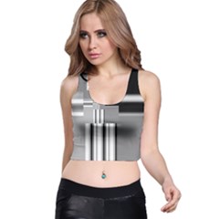 Black And White Endless Window Racer Back Crop Top by designworld65