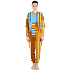 Endless Window Blue Gold Onepiece Jumpsuit (ladies)  by designworld65