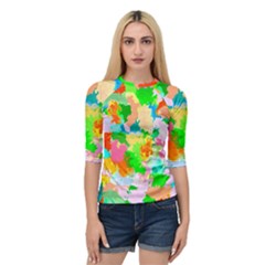 Colorful Summer Splash Quarter Sleeve Raglan Tee