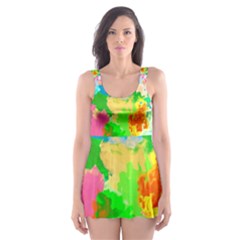 Colorful Summer Splash Skater Dress Swimsuit by designworld65