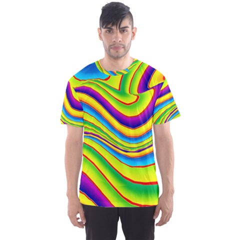 Summer Wave Colors Men s Sports Mesh Tee by designworld65