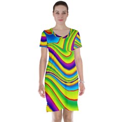 Summer Wave Colors Short Sleeve Nightdress