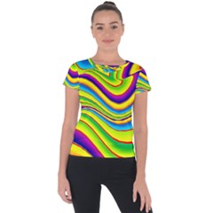 Summer Wave Colors Short Sleeve Sports Top  by designworld65