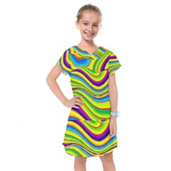 Summer Wave Colors Kids  Drop Waist Dress