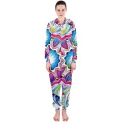 Sunshine Feeling Mandala Hooded Jumpsuit (ladies)  by designworld65