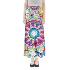 Sunshine Feeling Mandala Full Length Maxi Skirt by designworld65