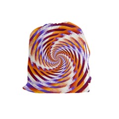 Woven Colorful Waves Drawstring Pouches (large)  by designworld65