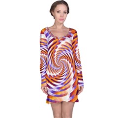 Woven Colorful Waves Long Sleeve Nightdress by designworld65