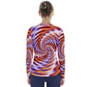 Woven Colorful Waves V-Neck Long Sleeve Top View2