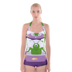 Ufo Boyleg Halter Swimsuit 