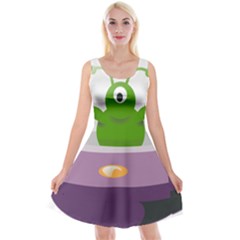 Ufo Reversible Velvet Sleeveless Dress
