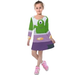 Ufo Kids  Long Sleeve Velvet Dress