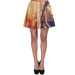 Fantasy Art Painting Magic Woman  Skater Skirt