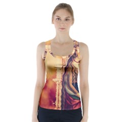 Fantasy Art Painting Magic Woman  Racer Back Sports Top