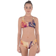 Fantasy Art Painting Magic Woman  Criss Cross Bikini Set