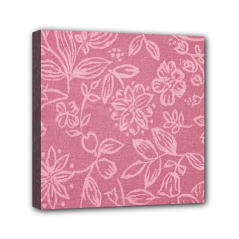 Floral Rose Flower Embroidery Pattern Mini Canvas 6  X 6  by paulaoliveiradesign
