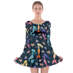 Mermaids Long Sleeve Skater Dress by BubbSnugg